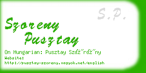 szoreny pusztay business card